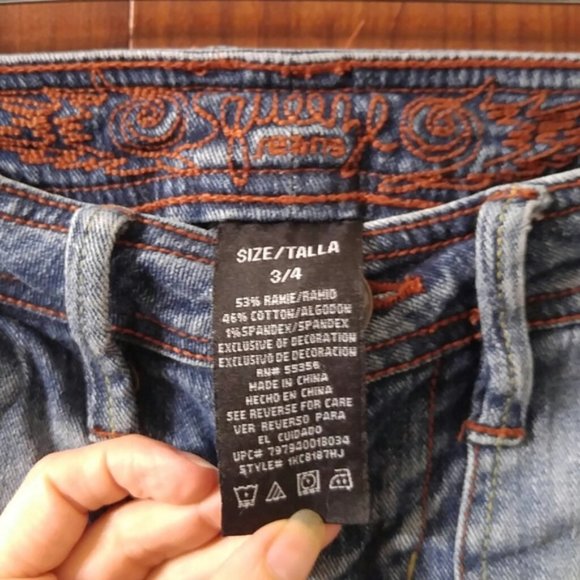 Vintage Embroidered Squeeze Jeans Size 3/4 - Picture 3 of 6